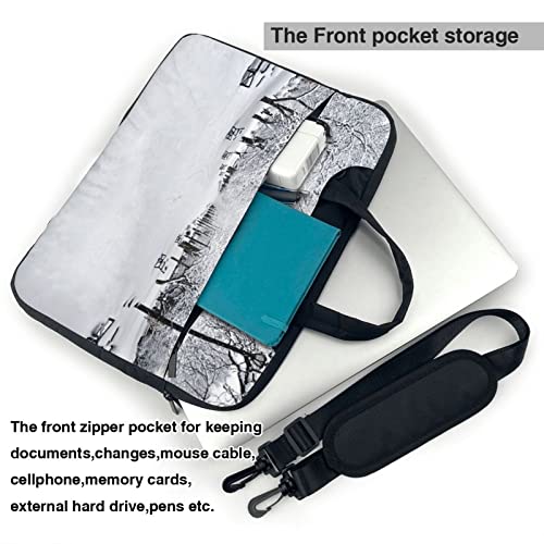 Bolso para portátil unisex con diseño Snow Tree blanco miniatura 4