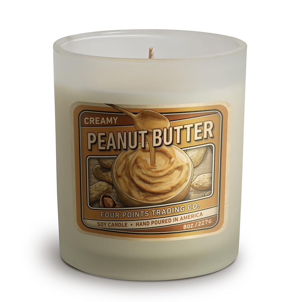 Peanut Butter Scented Candle, 8 Oz. Handcrafted Soy Wax Candles for Men & Women, Fragrant Aromatherapy Candle with Jar, Unique Room Scents, Relaxing Home Essentials for Mom, Daughter or Friend