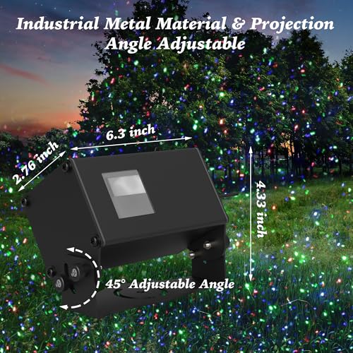 Image of AIRIVO Outdoor Laser Lights Projector, RGB Color Firefly Lights Projection Light, Christmas Star Projector with Remote Control, Holiday Halloween Decor for Home, Garden, Trees, RGB 3 Color Motion