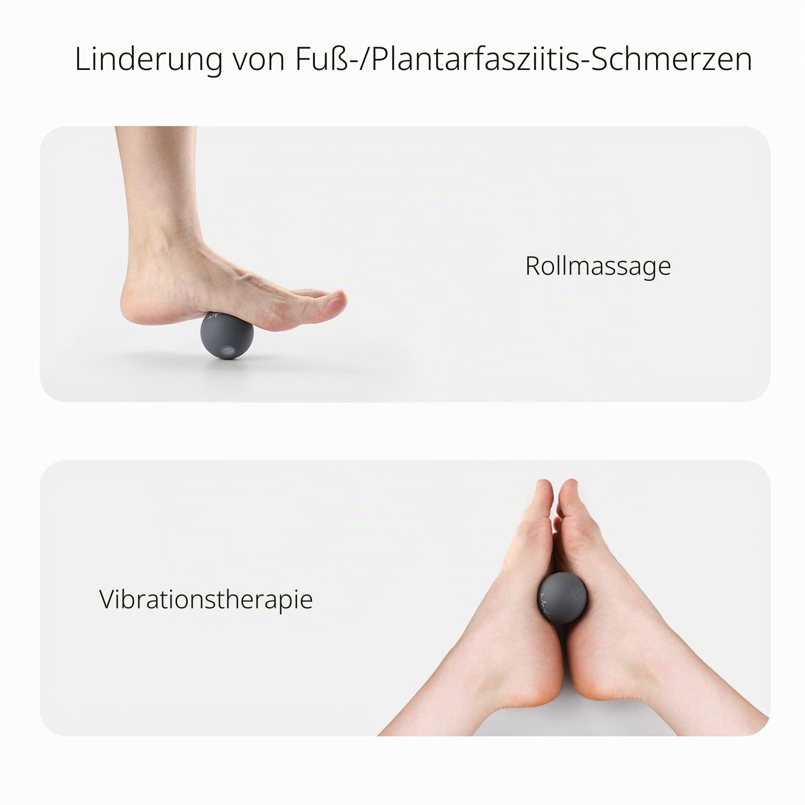 5 cm Mini-Massageball, 5 Geschwindigkeiten, elektrischer Massageball für Hand, Fuß, Muskeln, Therapieball zur myofaszialen Entspannung, Linderung von Plantarfasziitis (Lila)