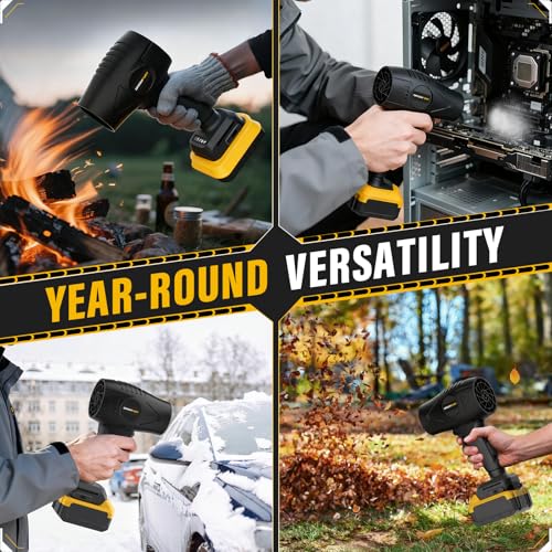 Image of Cordless Leaf Blower Compatible with Dewalt 20V MAX Battery, 430 CFM 125 MPH Powerful Airflow - Lightweight Handheld Blower for Patio, Debris, Leaves & Snow Removal (Battery Not Included)