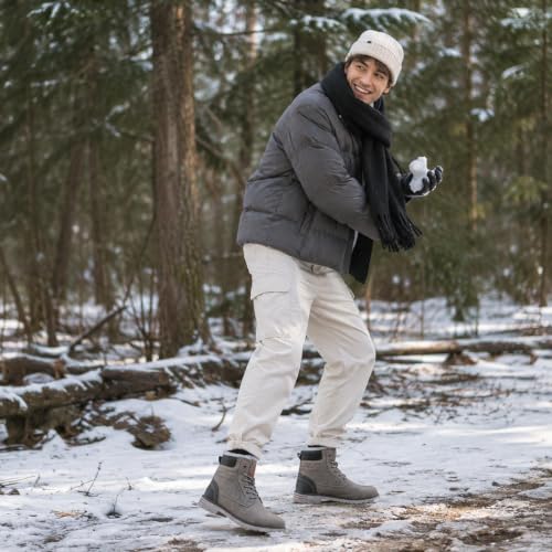 Image of Mishansha Men's Waterproof Snow Boots, Insulated Winter Hiking Boots