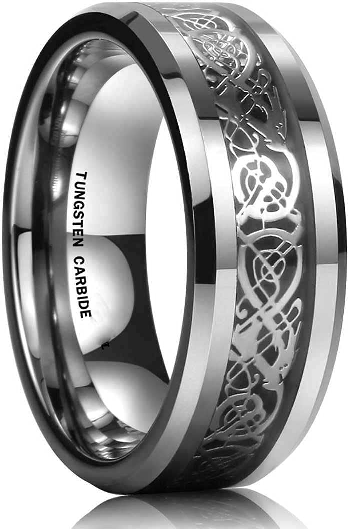 FOREVER BLINGS Stainless Steel Stylish Dragon Celtic Proposal Couple Band Thumb Platinum Silver Black Color Finger Ring for Men Gents Unisex (B0B7X1DD8Y) Amazon Price History, Amazon Price Tracker
