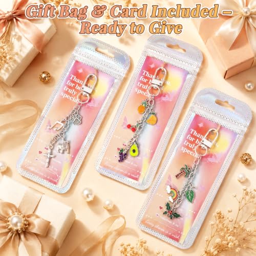 Image of Wurosi 20 Pcs Metal Keychain Making Kit, Bag Charm Chains,Silver