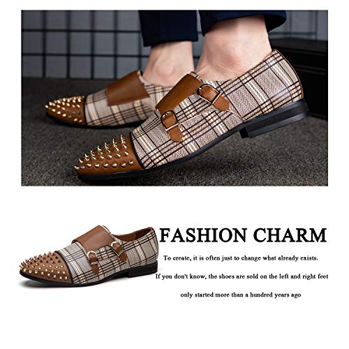 Image of JITAI Men's Dress Shoes - Casual Rubber & Leather Loafers for Men - Fashion Business Formal Wear