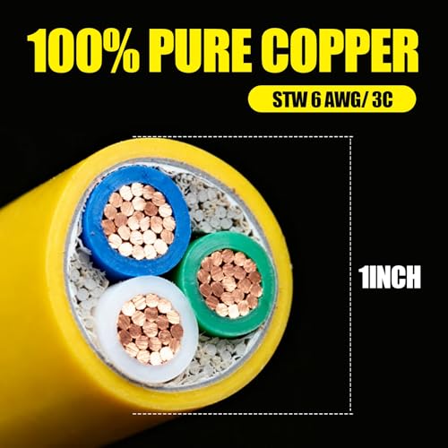 Image of Tellegloww NEMA SS2-50P to 6-50R 50Amp 6AWG Welder Adapter Cord SS2-50P Male to 6-50R Female, Heavy Duty 4 Prong to 3 Prong Adapter for Generator RV, STW 6AWG /3C, 1 FT, ETL Listed