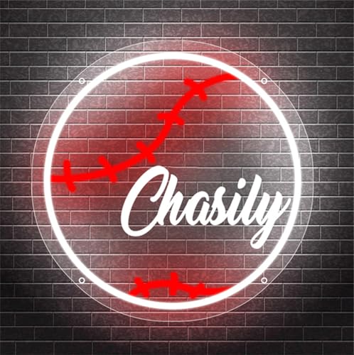 MYZQIFF Benutzerdefinierte Name Baseball Neon Zeichen für Wanddekoration, Baseball LED Neon Nachtlicht, Weihnachten Kinder Geschenk