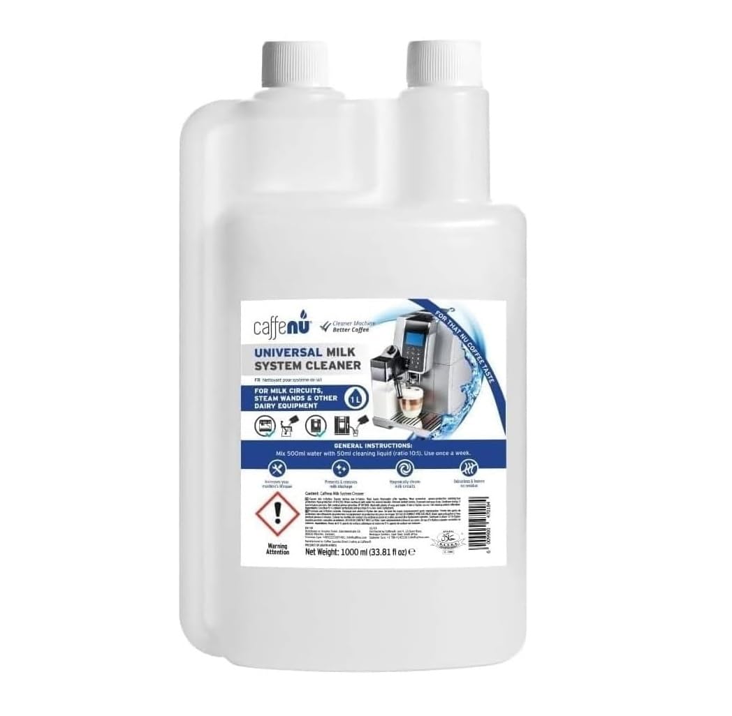 Milk Frother Cleaner. 1000ml Alkaline Milk System Cleaner For Coffee Cleaning. Espresso Machine and Barista Accessories. Up to 32 Cleans.