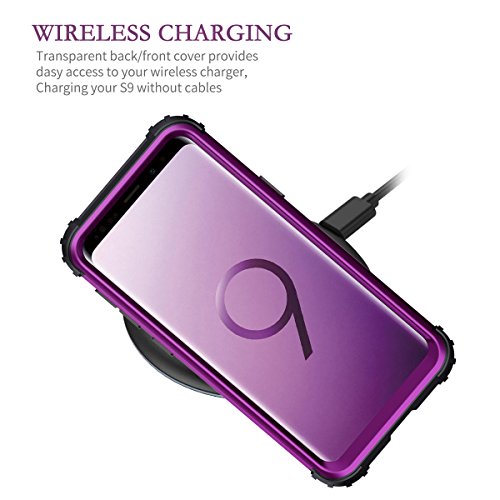 Lontect Compatible Galaxy S9 Case Luxury Glitter Sparkle Bling Heavy Duty Hybrid Sturdy High Impact Shockproof Protective Cover Case For Samsung Galaxy S9 - Shiny Purple/Black #TOP3