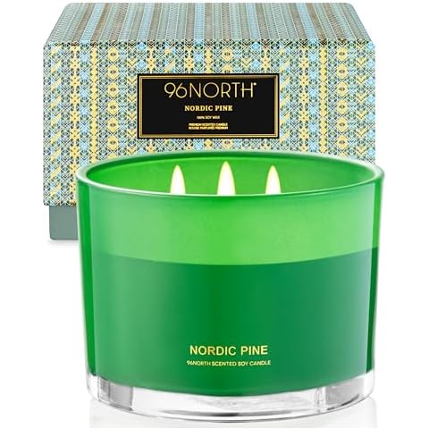 96NORTH Luxury Pine Soy Candle with Aromatherapy Cover