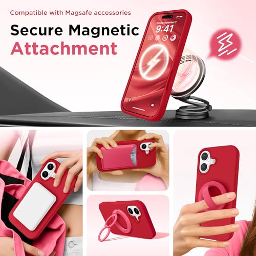 Image of GolbinBox Magnetic for iPhone 17 Case, Silicone Cover, Red