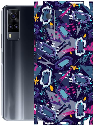 Image of AtOdds - Full Body Back Screen Guard Protector Film - Lamination Wrap Skin Sticker Compatible with VIVO Y31 | Scratchproof Matte Finish (Abstract)