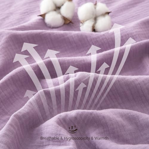 Parure de lit mousseline de coton contre la chaleur nocturne pour grand lit - 7