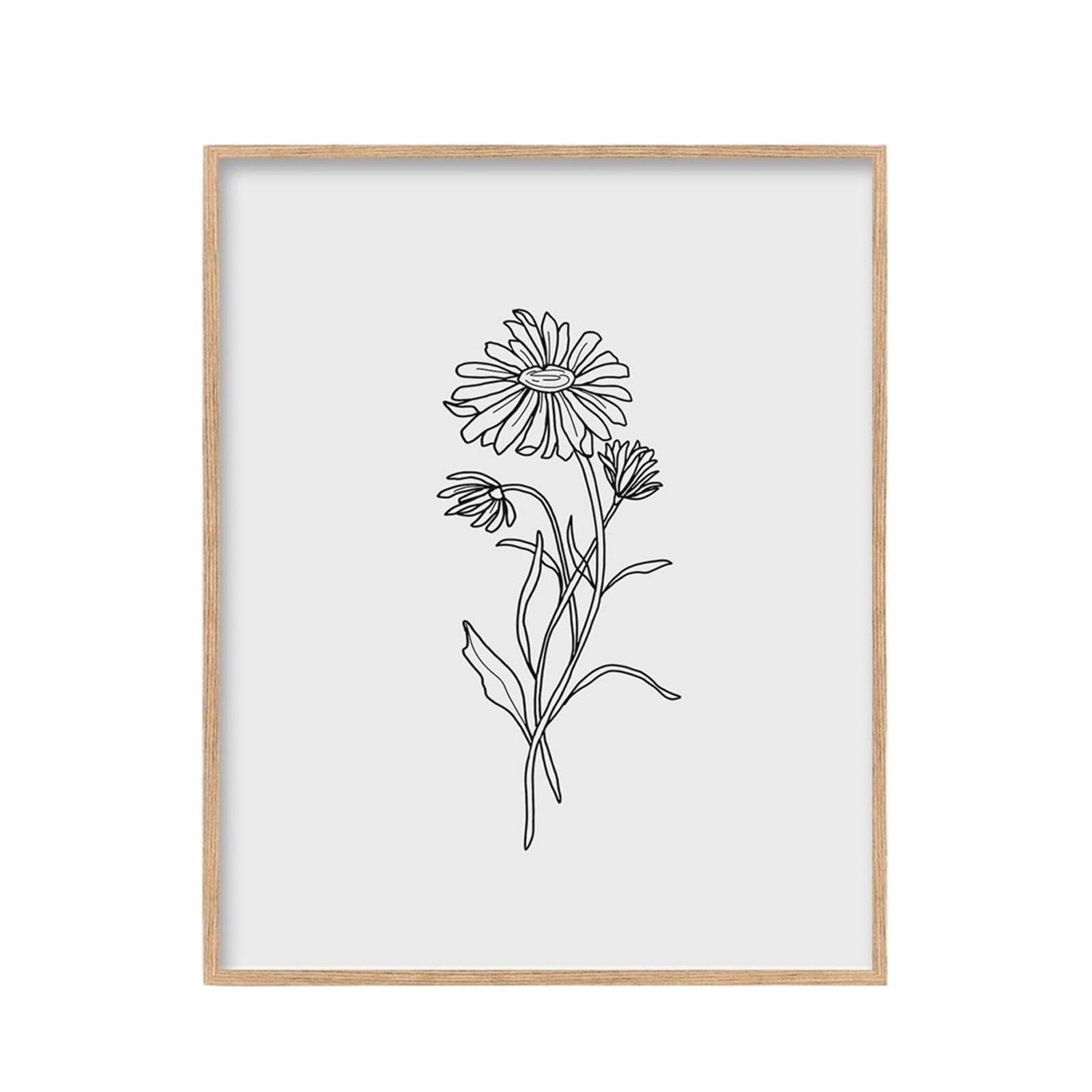 Graiting 1pc Botanical Wall Art Flower Turtleback Bamboo Ficus Chinensis Prints Home Bedroom Decor