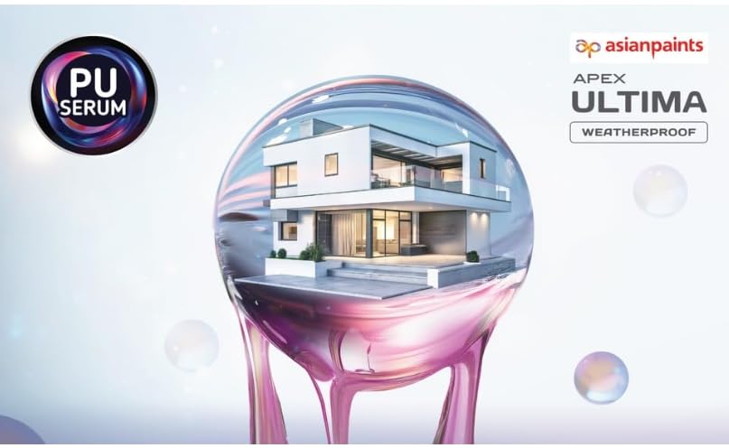Image of Asian Paint Apex Ultima Weatherproof Exterior Emulsion Premium Exterior Emulsion - Premium Weather Protection | Dust Resistant, Anti-Algal | 10 Liter (White)