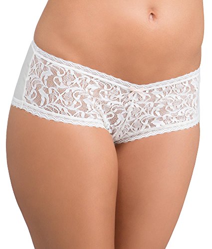 Maidenform Women's Comfort Devotion and Lace Cheeky Hipster Panty, White/Stone, 5/Small