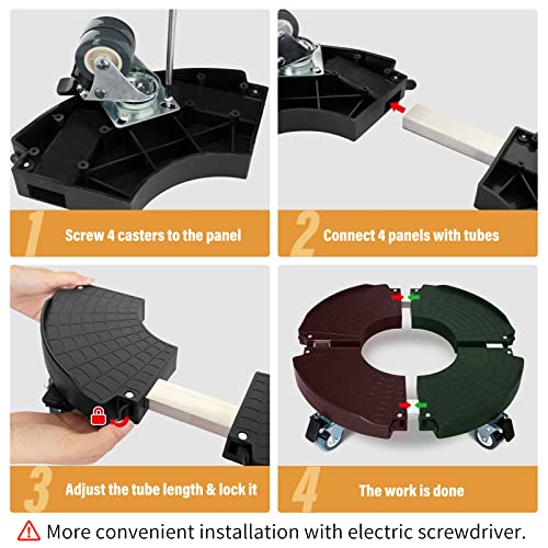 Dofimate 2 Pack Rolling Plant Stand With Wheels,15-21’’Adjustable Heavy Duty Plant Caddy With Wheels For Indoor Outdoor Planter Dolly Lockable #TOP4