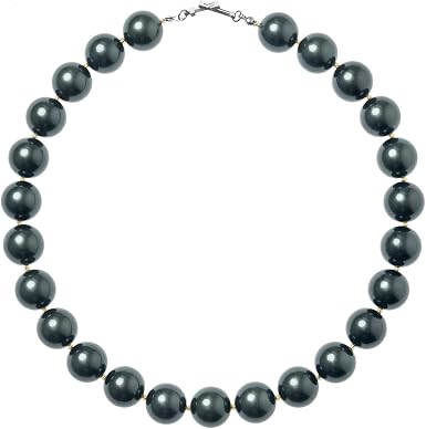 Amazon.com: Matte Black Pearl Necklace 