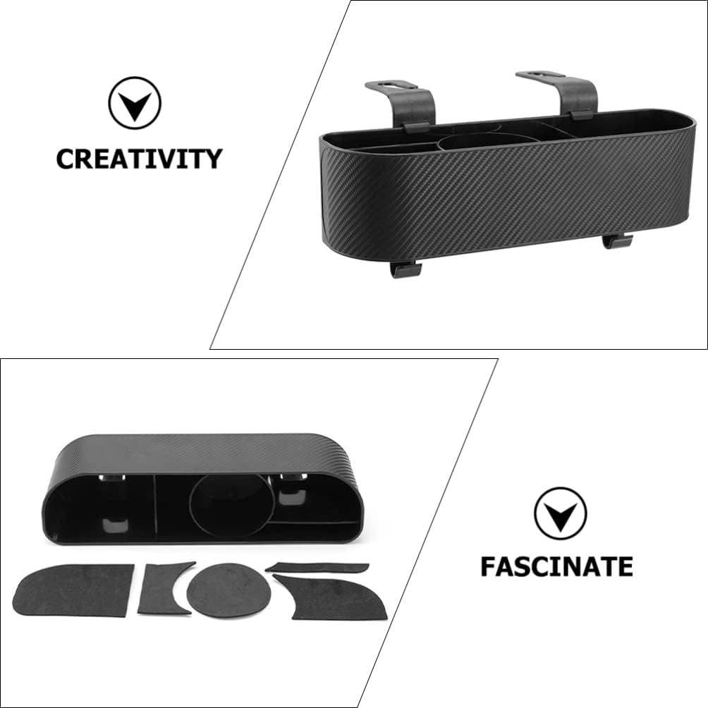 FAVOMOTO Car Headrest Backseat Organizer Multi-functional Seat Back Storage Box with Car Hooks Cup Holder for Water Bottles Tissue Toys