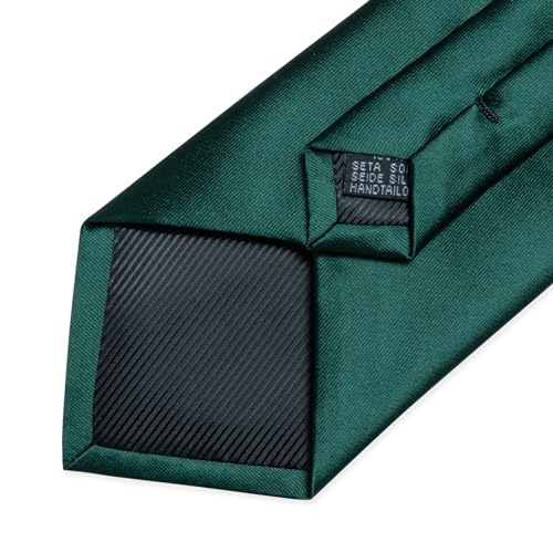 Image of DiBanGu Plaid Ties for Men Silk Checkered Necktie and Pocket Square Cufflinks Tie Clip Set with Gift Box for Wedding Business