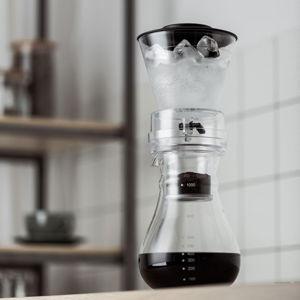 ASSICON Aluminum Espresso Iced Crip Coffee Maker with Adjustable Flow Fits Most, Drip Coffee Makers with Sharing Pot for Home Office Stovetop Coffeemaker