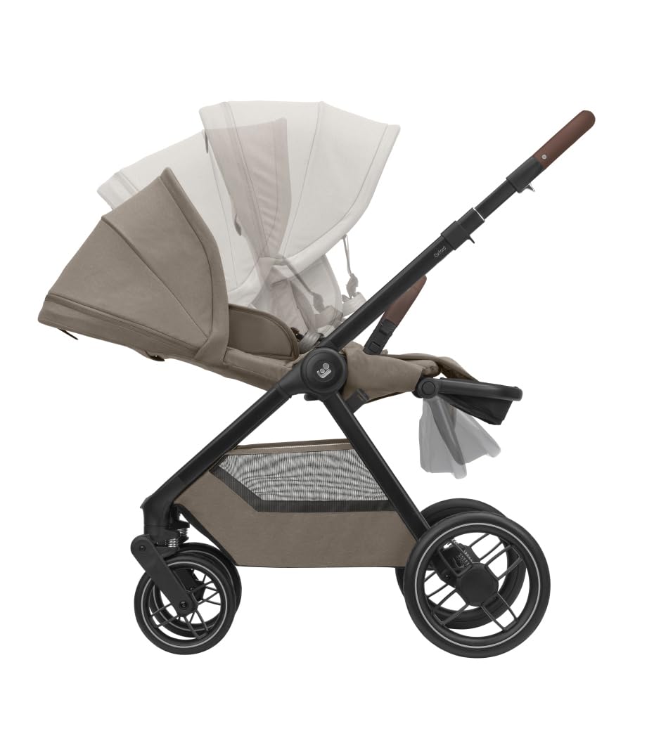 Maxi-Cosi Oxford, Poussette, 0-4 ans, 0-22 kg, Pliage compact, Suspension douce, Assise spacieuse, 3 positions d'inclinaison, Panier de rangement de 10 kg, Twillic Truffle