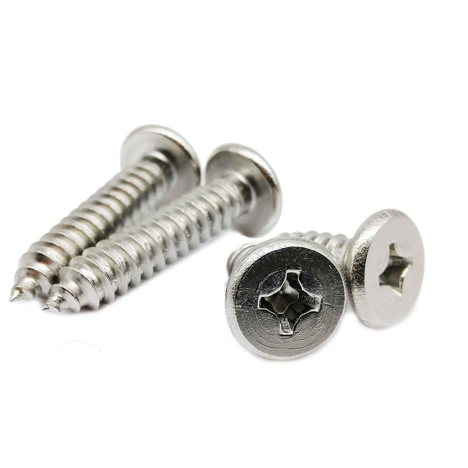 Tornillo autorroscante de acero inoxidable Phillips ultra delgado, superbajo, cabeza plana de oblea para madera, 10/50 unidades, M2, M3, M4, M5, M6, 304, (45 mm, 10 piezas M6)