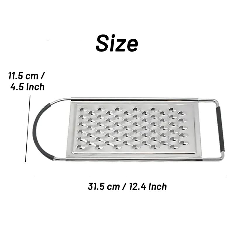 1 paquete de rallador de queso, rallador de queso de acero inoxidable de mano, rallador de alimentos con mango antideslizante, ralladores para cocina, queso, papa, verduras (1 unidad) 5
