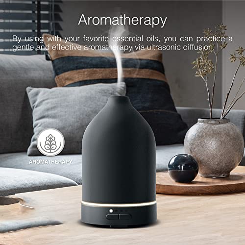 Brookstone Essential Oil Ceramic Diffuser, Ripple Ultrasonic Aromatherapy And Relaxation 60Ml Oils Diffuser, Cool Air Mist Humidifier, Relaxing Fragrant Environment, For Any Room In Home Or Office #TOP2