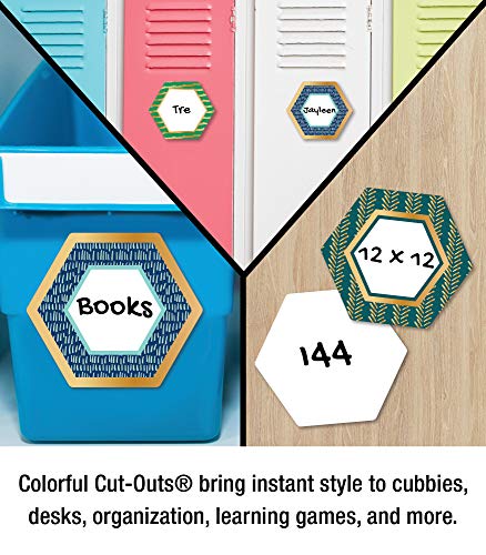 Image of Carson Dellosa - One World, Hexagons with Gold Foil Colorful Cut-Outs, Classroom Decor, 36 Pieces