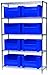 Akro-Mils AWS184813017B Wire Bin Shelving System with 5 Shelves and Blue Stak-N-Store Bins, 48-Inch x 18-Inch x 74-Inch, Chrome