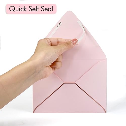 Miniatura 9 de Sobres A7 verde salvia de 5 x 7 con borde dorado, paquete de 25, para tarjetas de 5 x 7, autosellado rápido, para bodas, invitaciones, fotos,