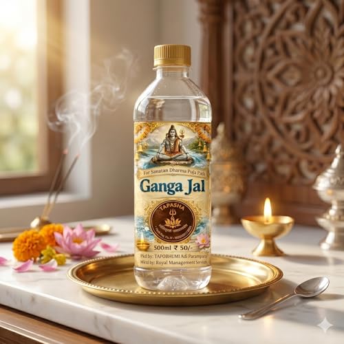 Image of Ganga Jal Holy Water, 500ml, Liquid, for Daily Worship, Havan, Abhishek & Home Purification