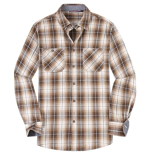 Alex Vando Mens Button Down Shirts Regular Fit Long Sleeve Casual Plaid Flannel Shirt
