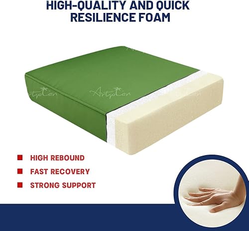 Miniatura 9 de ARTPLAN Juego de cojines para sillas para exteriores para todo tipo de clima, cojines para asientos profundosrespaldos para muebles de patio