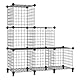 AWTATOS 6 Drahtwürfel Stapelbarer Regal Mit Türen - DIY Metallgitter Würfelbuchregal für Wohnzimmer, Schlafzimmer, Bad - Schwarz USCIH06BE