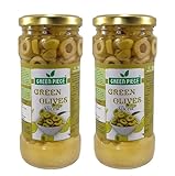 Green Piece Green Olives Sliced (450gm) (Pack of 2)(900gm).