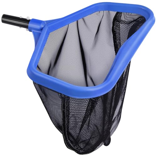 Yeabett Pool Net, Pool Skimmer Net - Double Layer Deep Mesh, Fine Nylon Net for Leaves, Algae & Debris, Fits 32mm UK Pool Poles, Blue(No Pole)