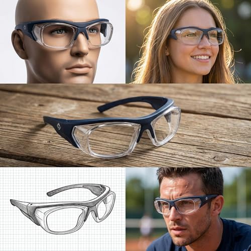 Image of THUNDERSTORM Safety Goggles Eye Protection Anti Pollution Eyewear For Multipurpose Use In Riding Motorcycle Cycling Scratch Resistant UV Protected Safety Glasses for Men & Women (Matte Blue Frame)