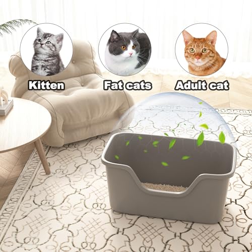 Arenero grande para gatos con bordes altos y extra amplio miniatura 6