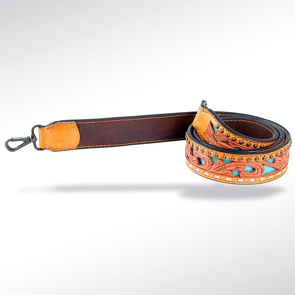 American Darling Hand Tooled Genuine Leather Crossbody Handle Strap for Bags Phone Wallet Purse Clutch