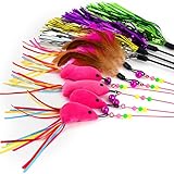 ►Regalo Perfecto : Es una regalo perfecto para su gatos, más diversión para ti y tu gato.Todos los juguetes de plumas de gato tienen campanas, plumas remolinos cuando se juega con gatos, el sonido de la campana también atrae a los gatos, los gatos se volverán locos por ella.