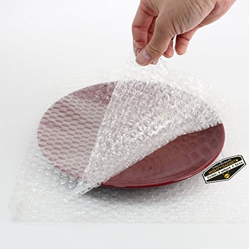 2-Pack Mighty Gadget Bubble Cushioning Wrap Rolls, Air Bubble, 12 Inch X 72 Feet Total, Perforated Every 12", 30 Bonus Fragile Stickers Included #TOP5