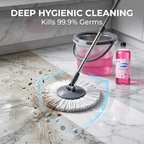 Image of Floor Cleaner Liquid | Disinfectant Surface Cleaner with Ocean Breeze Fragrance | Removes Dirt & Grease | Fast-Dry, No Stickiness & Extra Shine Formula | Suitable for Kitchen Floors (2700 ML)