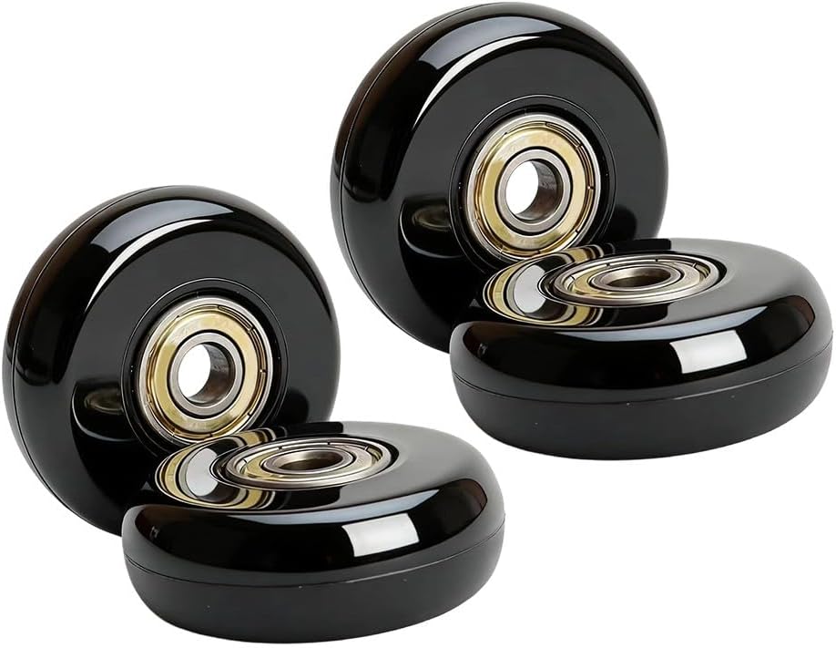 4pcs Replacement Wheels for Luggage Trolleys Roller Skates Scooters Strollers Wheelchairs Furniture Carts and Other Rolling Equipment 50x20mm Size (black)