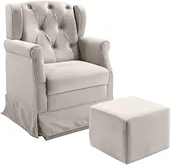 Poltrona Cadeira de Amamentação Balanço Ternura com puff Speciale Home