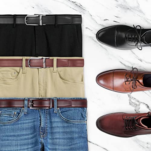 2 Pack Mens Ratchet Belt, Mio Marino Quick Adjust Slide Belts with Elegant Holiday Gift Box3