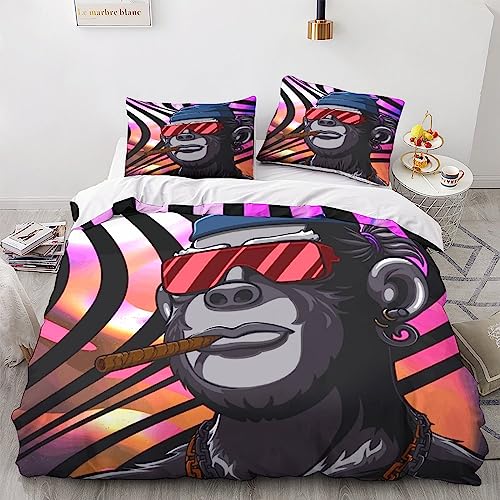 Housse de couette singe hypoallergénique microfibre douce avec fermeture éclair - 3
