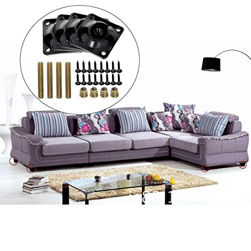 Leg Mounting Plates, Furniture Leg Attachment Plates T-Plate Sofa Legs with Hanger Bolts for Furniture Sofas Couches Seats,28pcs
