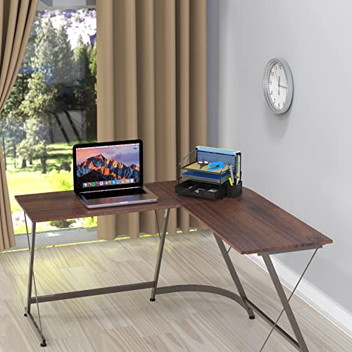 SimpleHouseware Organizador de mesa com 3 bandejas e gaveta para pendurar e gaveta, preto